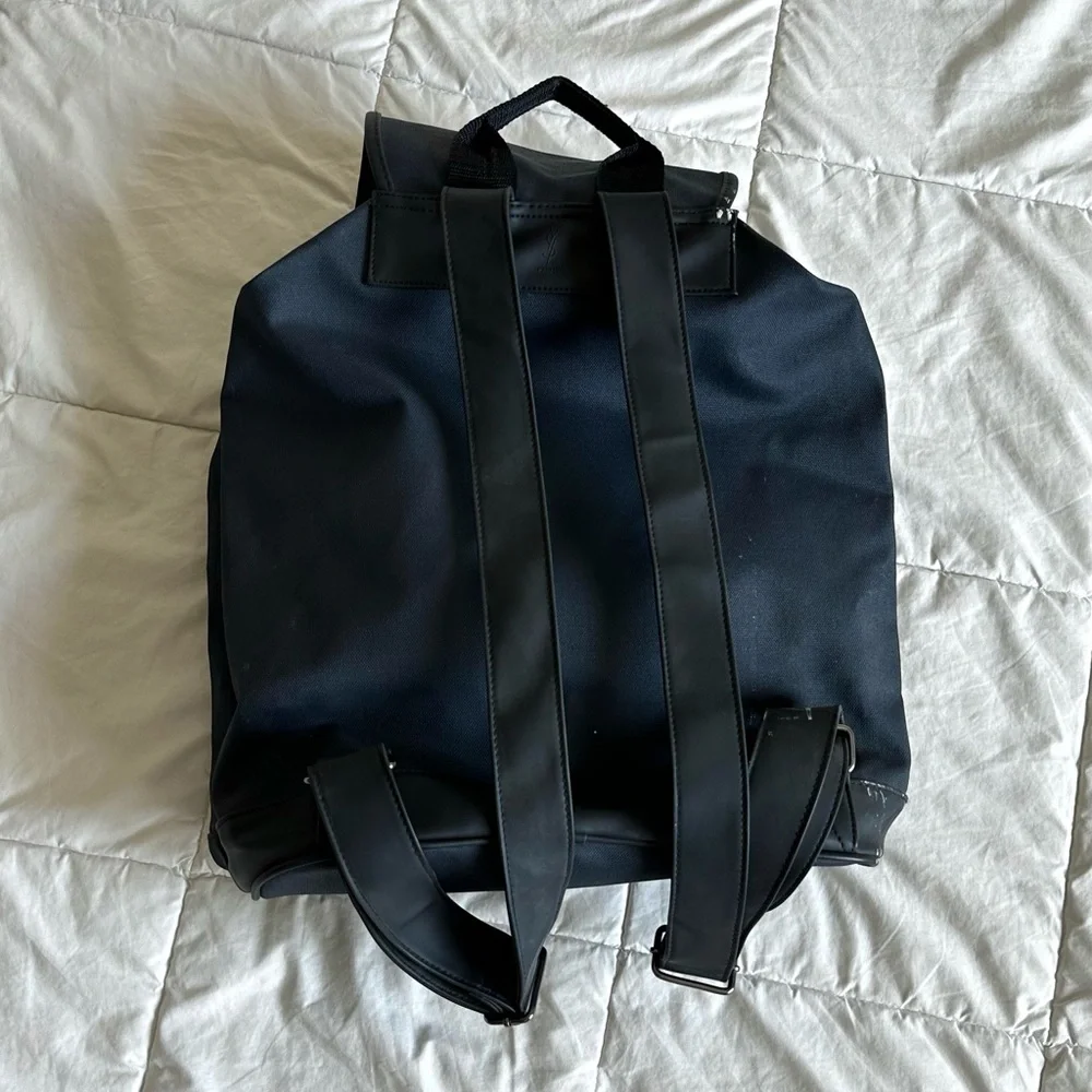 YVES SAINT LAURENT Parfums Backpack Travel Carry-On Sporty Navy Blue Nylon YSL
